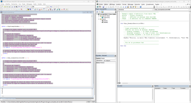 Interface Visual LISP et éditeur VBA d’AutoCAD — exemple de communication entre un script AutoLISP et une macro VBA via vl-vbarun.