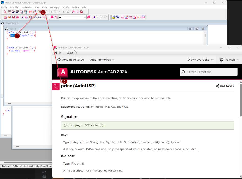 vlide aide instruction autolisp visual lisp